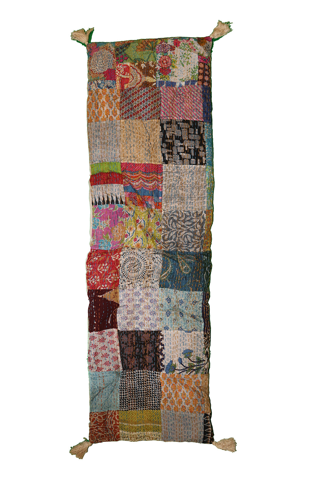 Kantha stonewash bænkhynde – Blød Bomuld | 45x150 cm | MASALA
