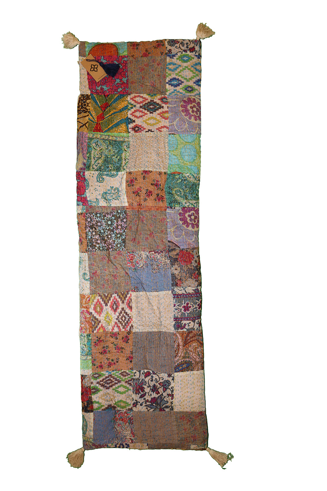 Kantha stonewash bænkhynde – Blød Bomuld | 45x150 cm | MASALA