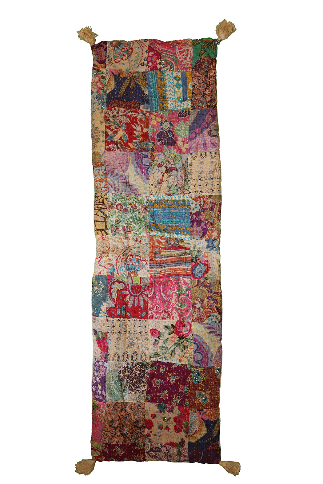 Kantha stonewash bænkhynde – Blød Bomuld | 45x150 cm | MASALA