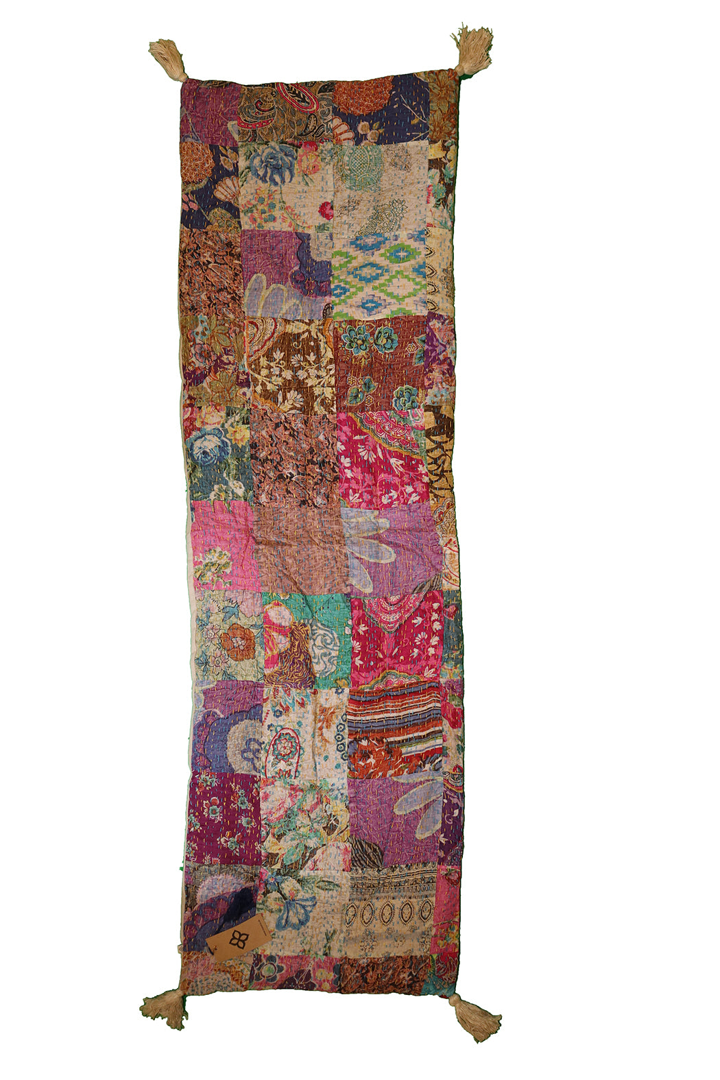 Kantha stonewash bænkhynde – Blød Bomuld | 45x150 cm | MASALA