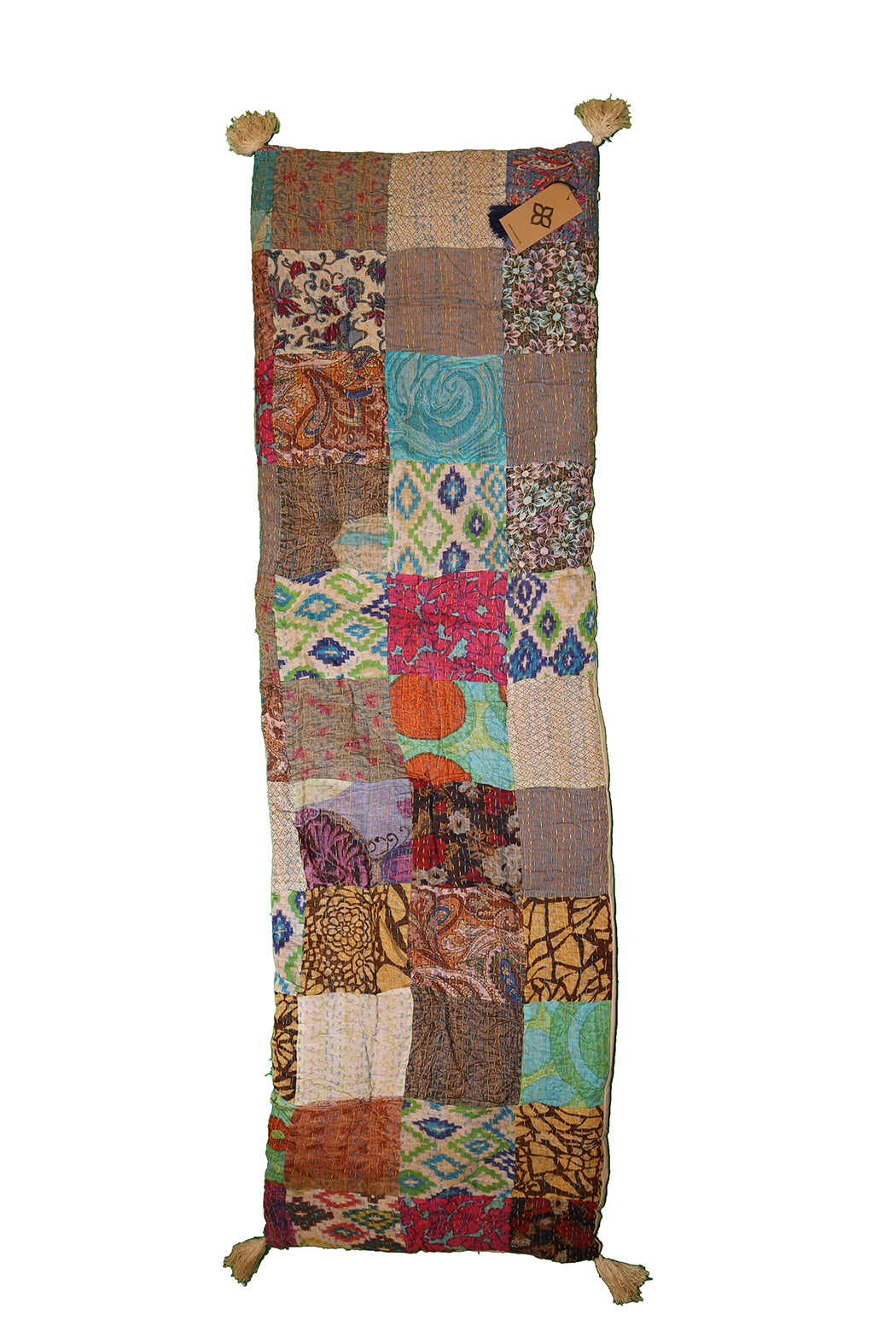Kantha stonewash bænkhynde – Blød Bomuld | 45x150 cm | MASALA