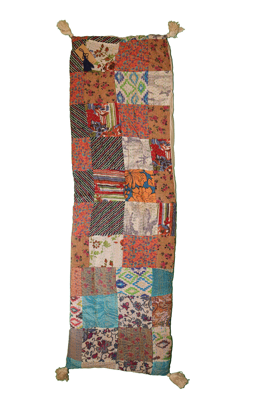 Kantha stonewash bænkhynde – Blød Bomuld | 45x150 cm | MASALA