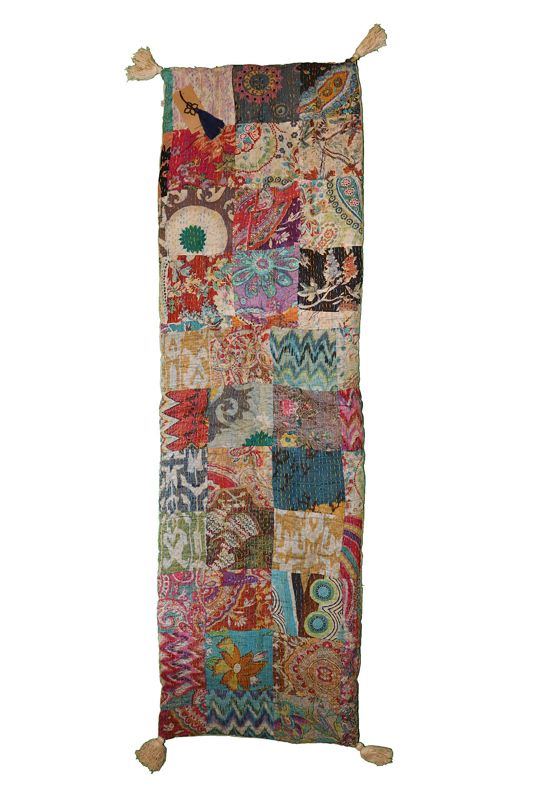 Kantha stonewash bænkhynde – Blød Bomuld | 45x150 cm | MASALA