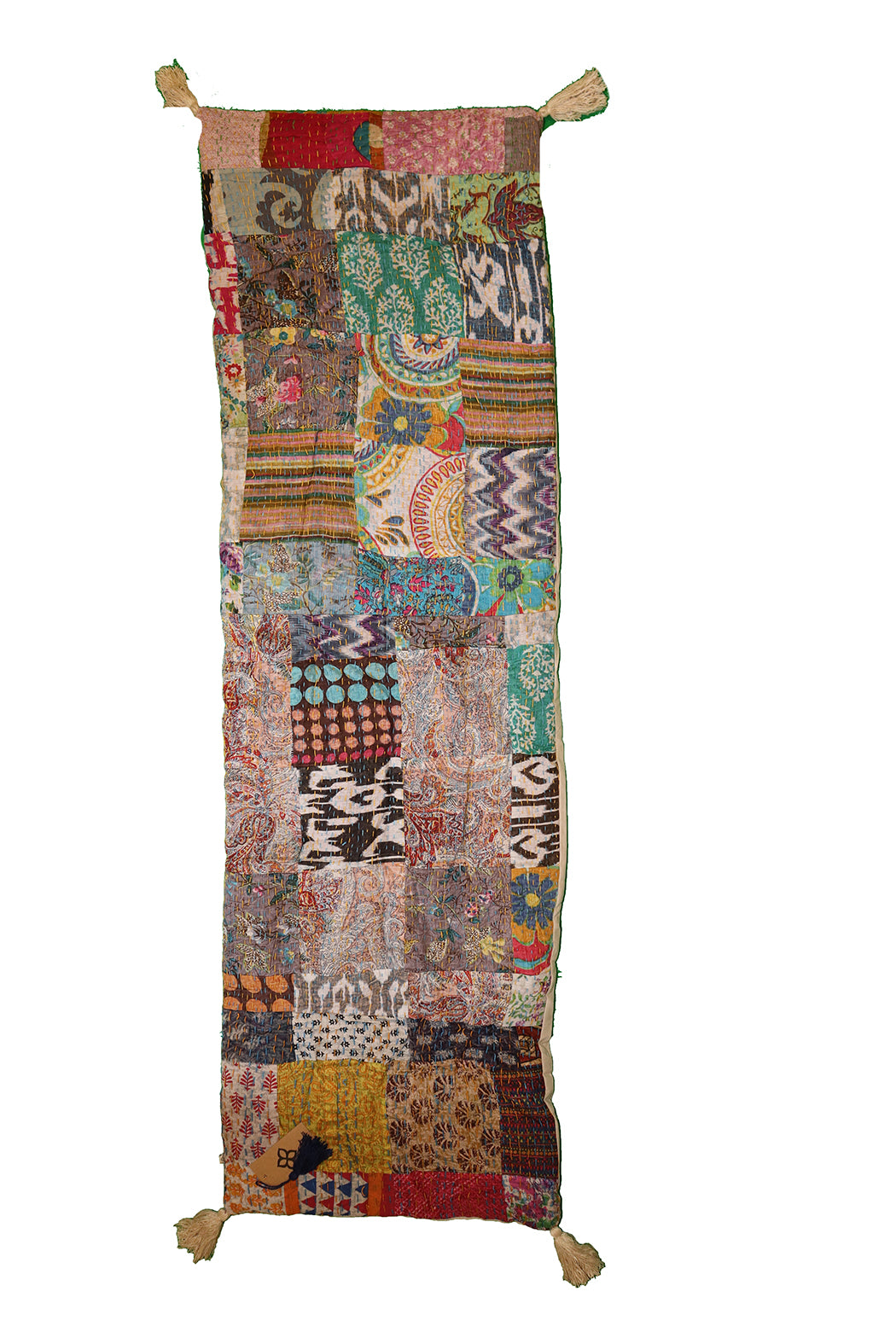 Kantha stonewash bænkhynde – Blød Bomuld | 45x150 cm | MASALA