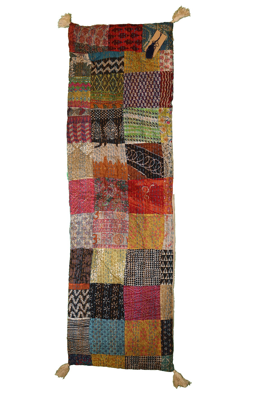 Kantha stonewash bænkhynde – Blød Bomuld | 45x150 cm | MASALA