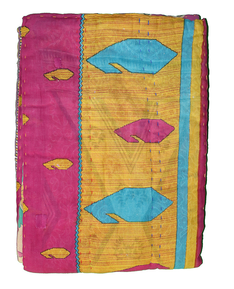 Vintage sari quilt , bomuld 140x200 cm