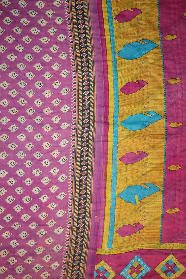 Vintage sari quilt , bomuld 140x200 cm