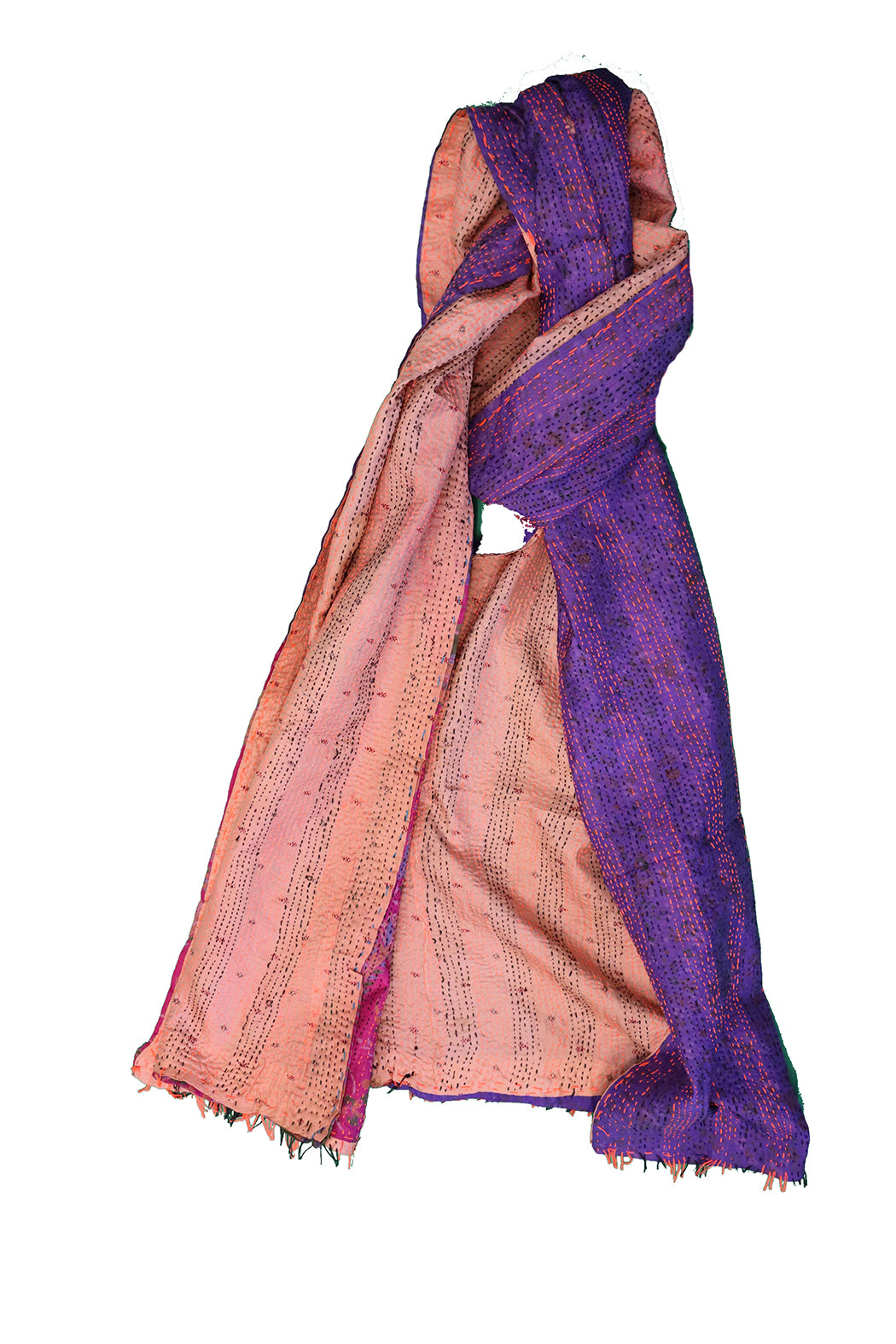 Sari-Kantha-Seidenschal 40*190 cm