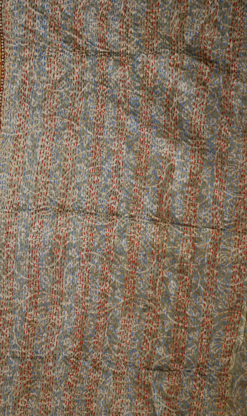 Sari kantha silk scarf 40*190 cm