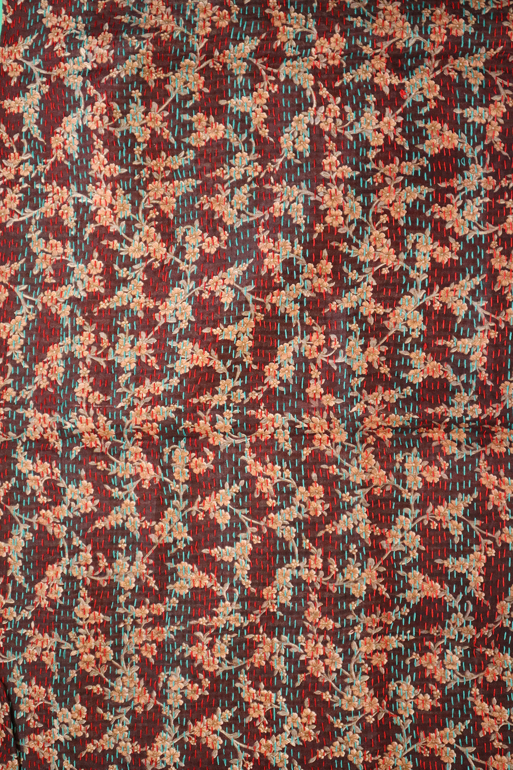 Kantha silketørklæde – Recycled Vintage Sari | 40x190 cm | MASALA