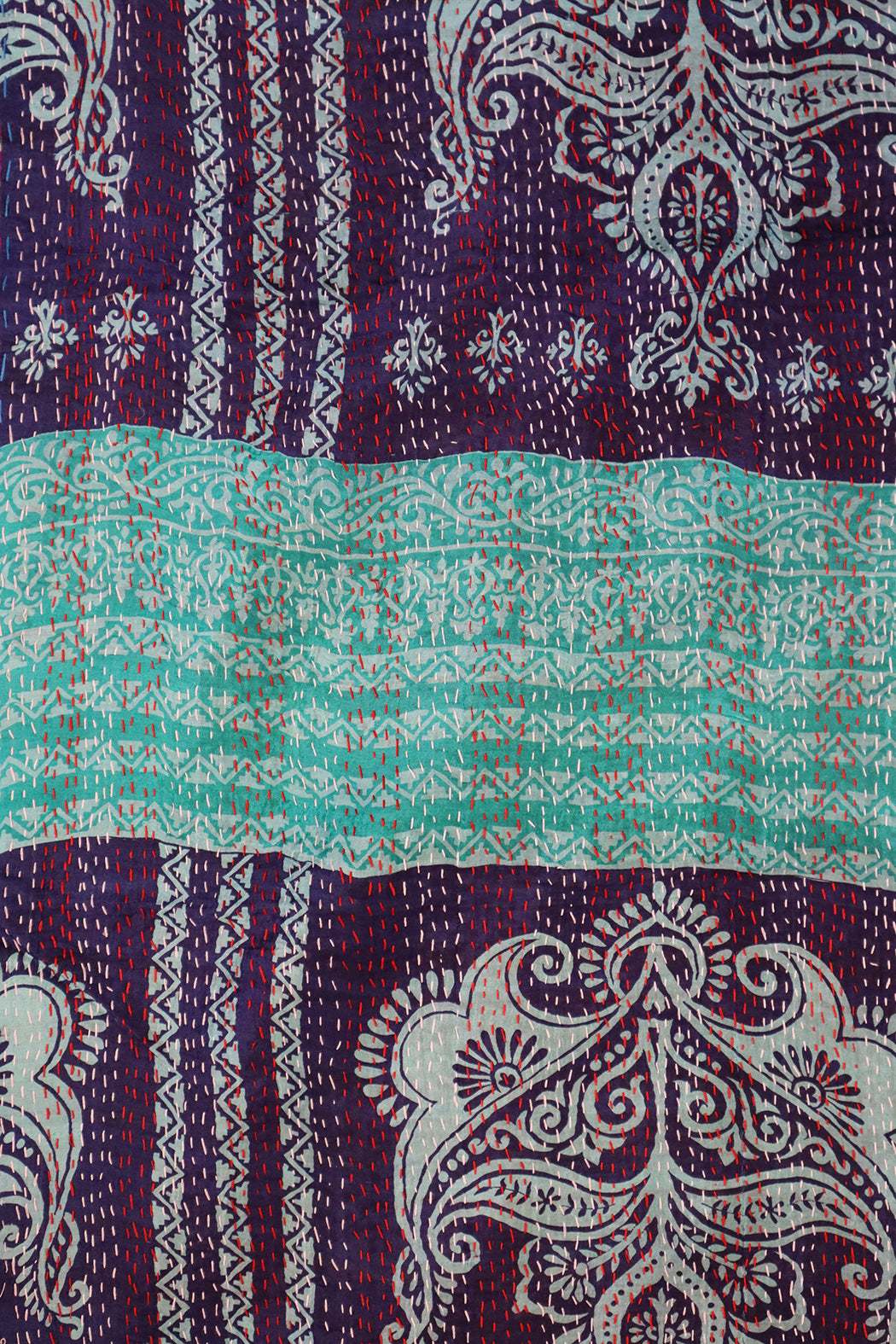 Kantha silketørklæde – Recycled Vintage Sari | 40x190 cm | MASALA