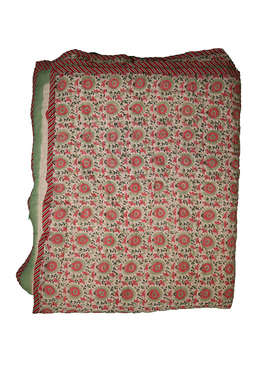 Blokprint Vattæppe – Hvid | Håndtrykt Bomuld | 150x220 cm | MASALA