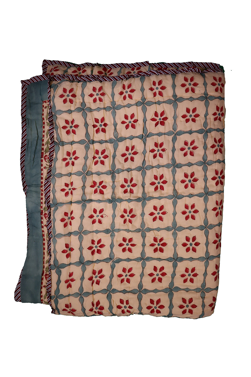 Blokprint Vattæppe – Gul | Håndtrykt Bomuld | 150x220 cm | MASALA