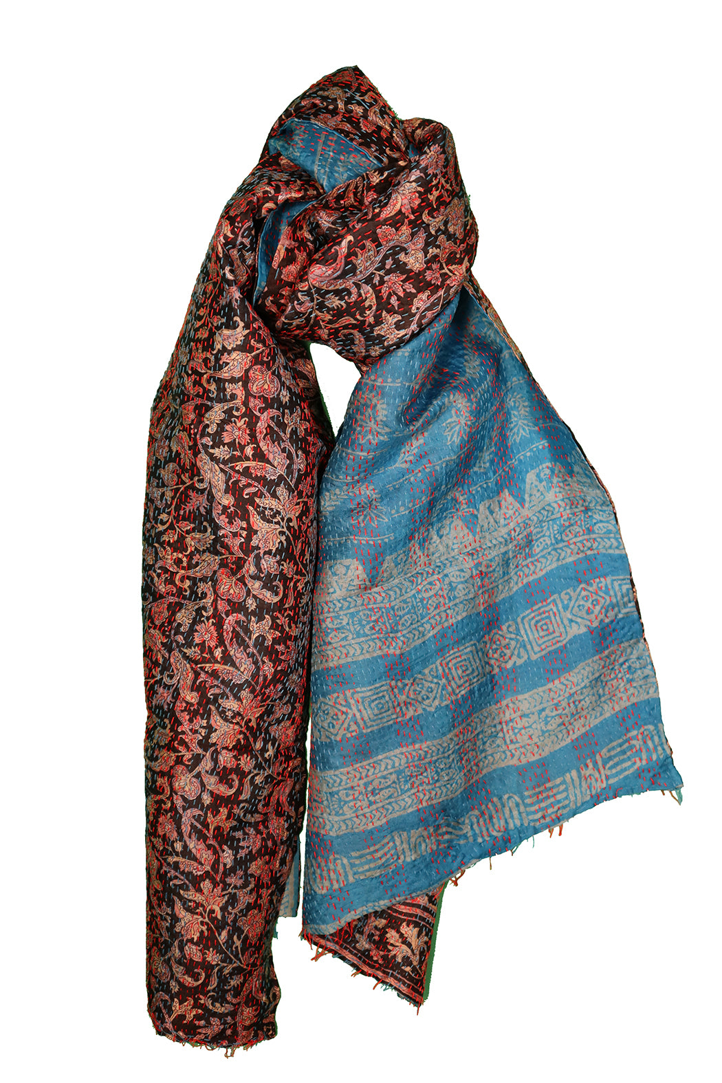 Sari-Kantha-Seidenschal 40*190 cm