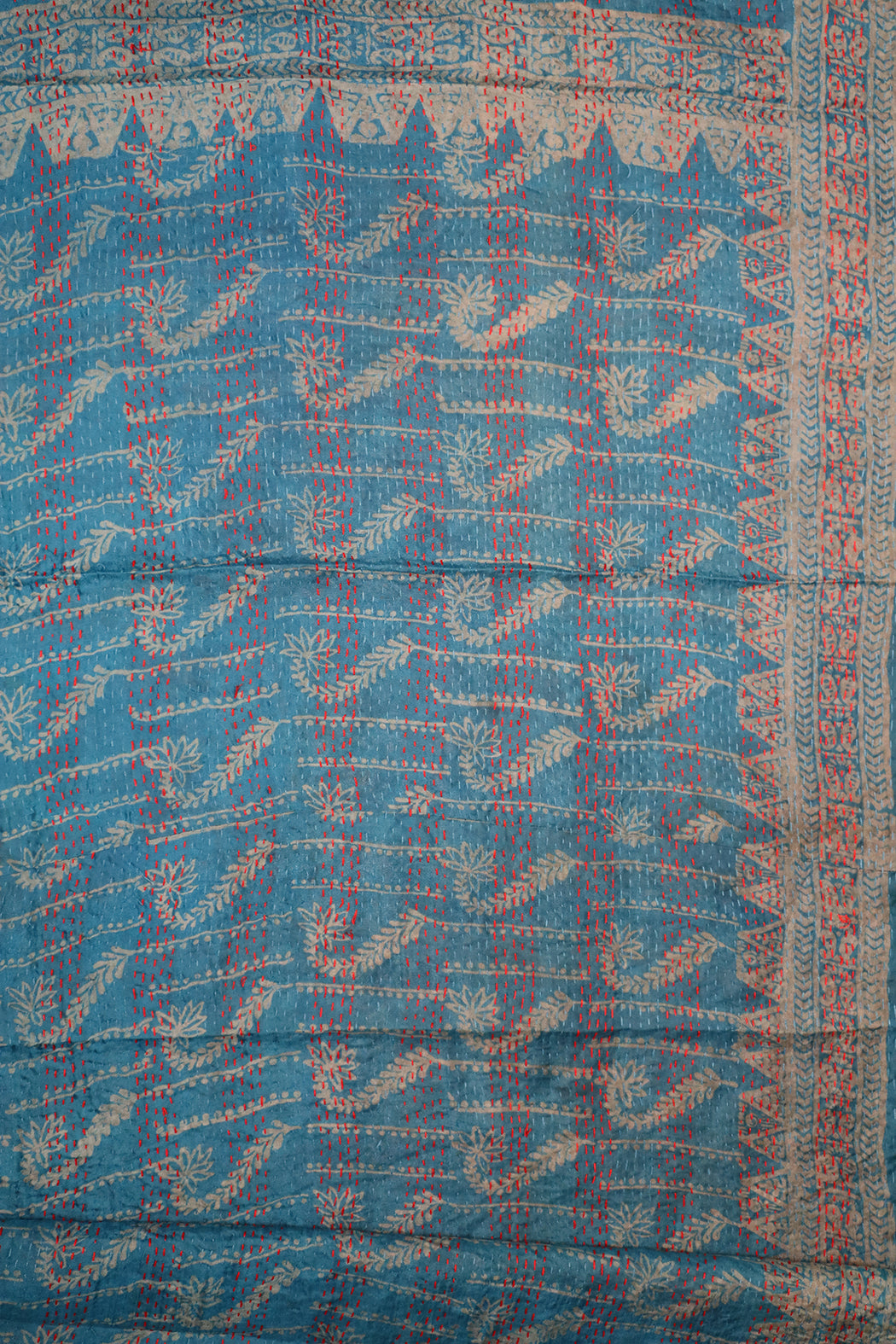 Sari-Kantha-Seidenschal 40*190 cm