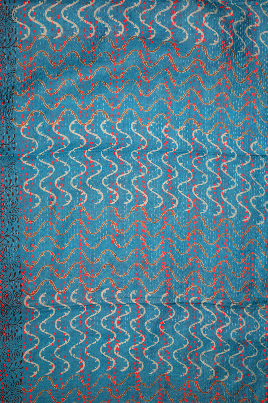 Sari kantha silk scarf 40*190 cm