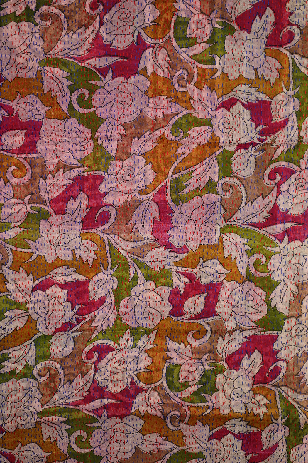 Sari kantha silk scarf 40*190 cm