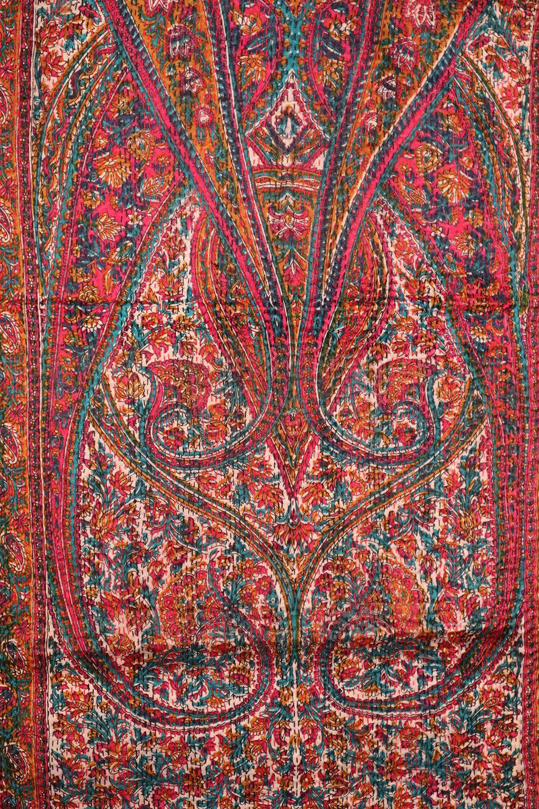 Sari kantha silk scarf 40*190 cm