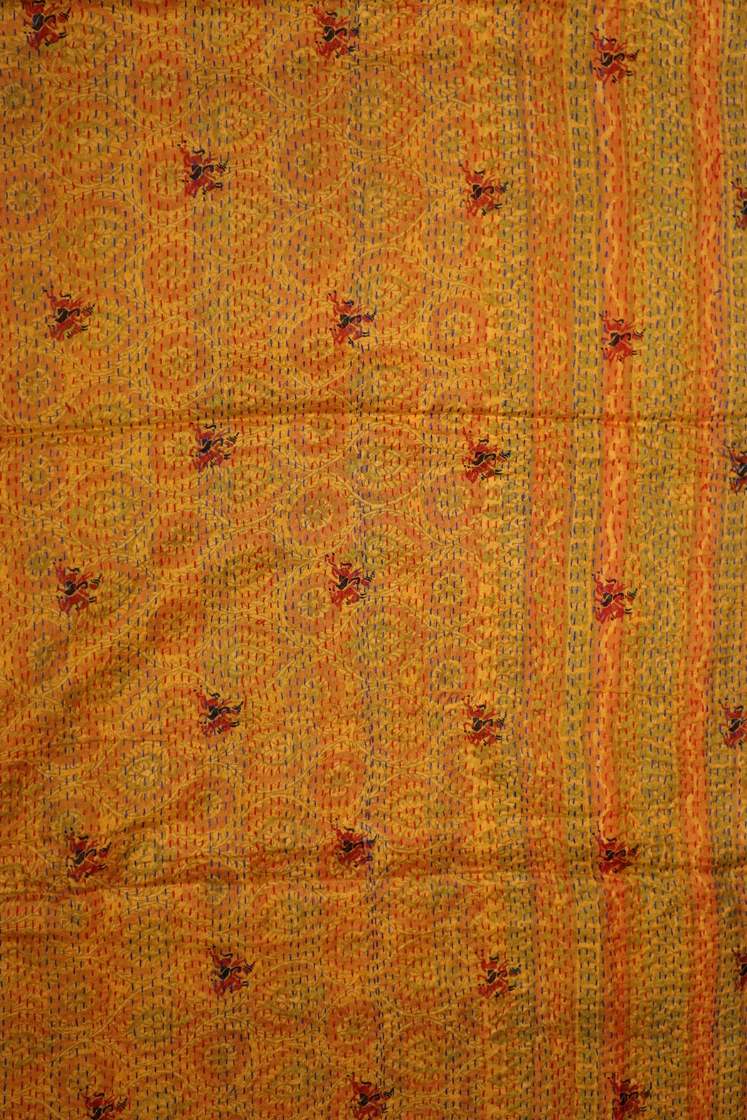 Sari kantha silk scarf 40*190 cm
