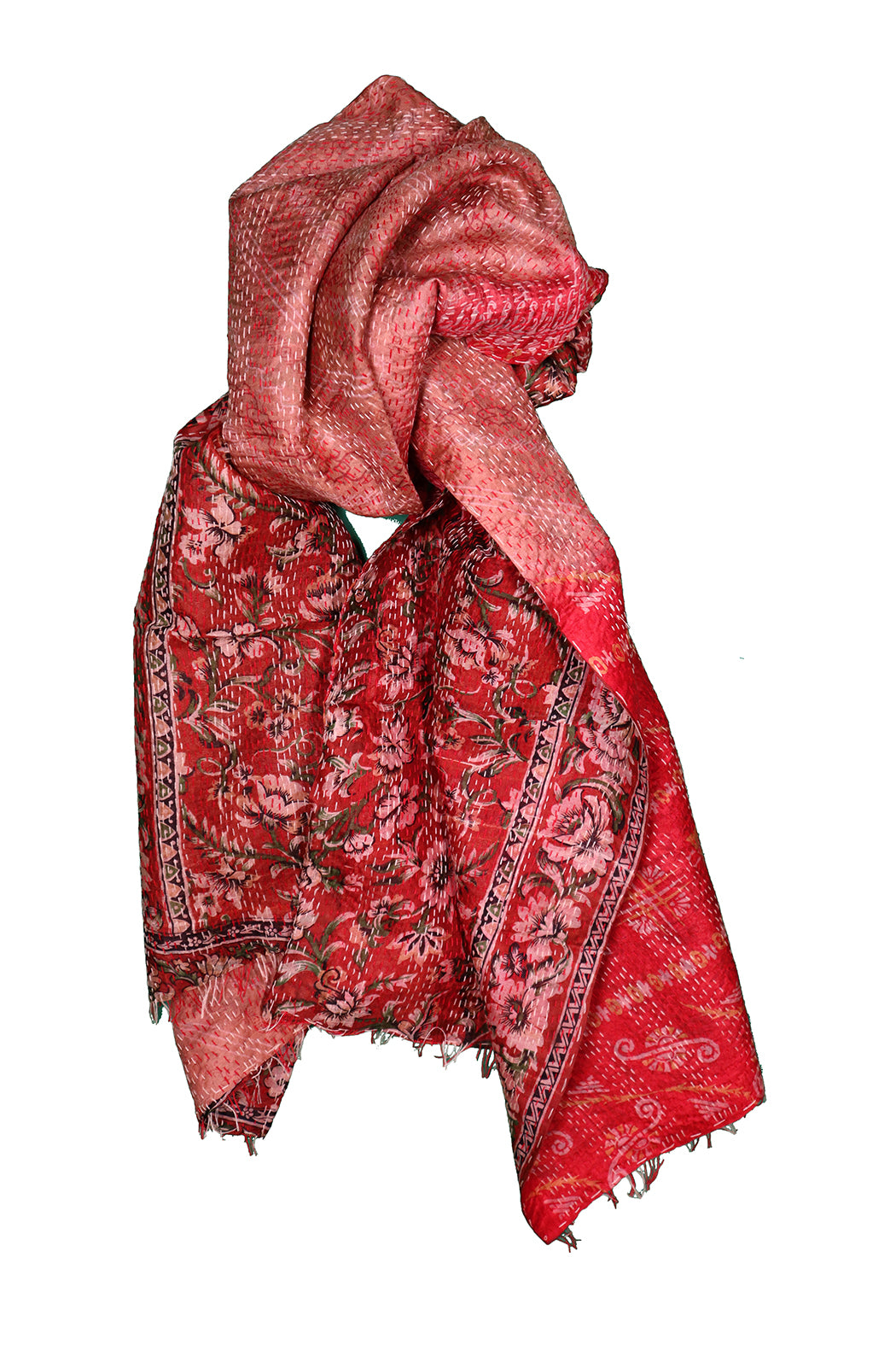 Sari kantha silk scarf 40*190 cm