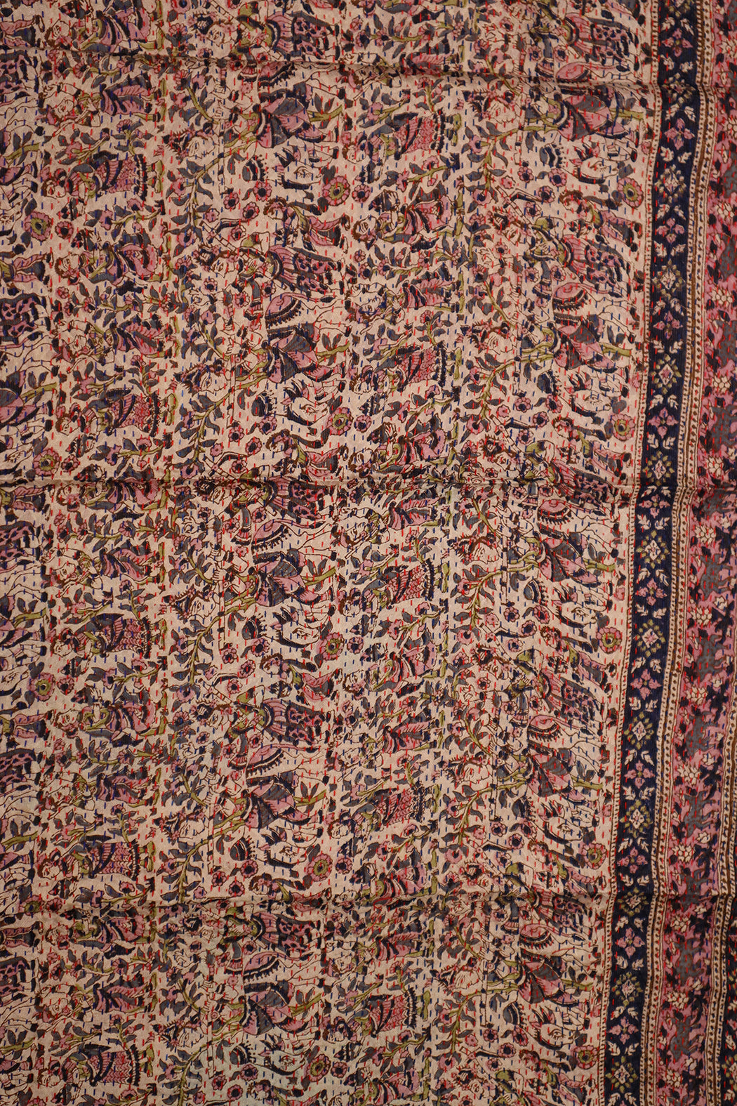 Sari kantha silk scarf 40*190 cm