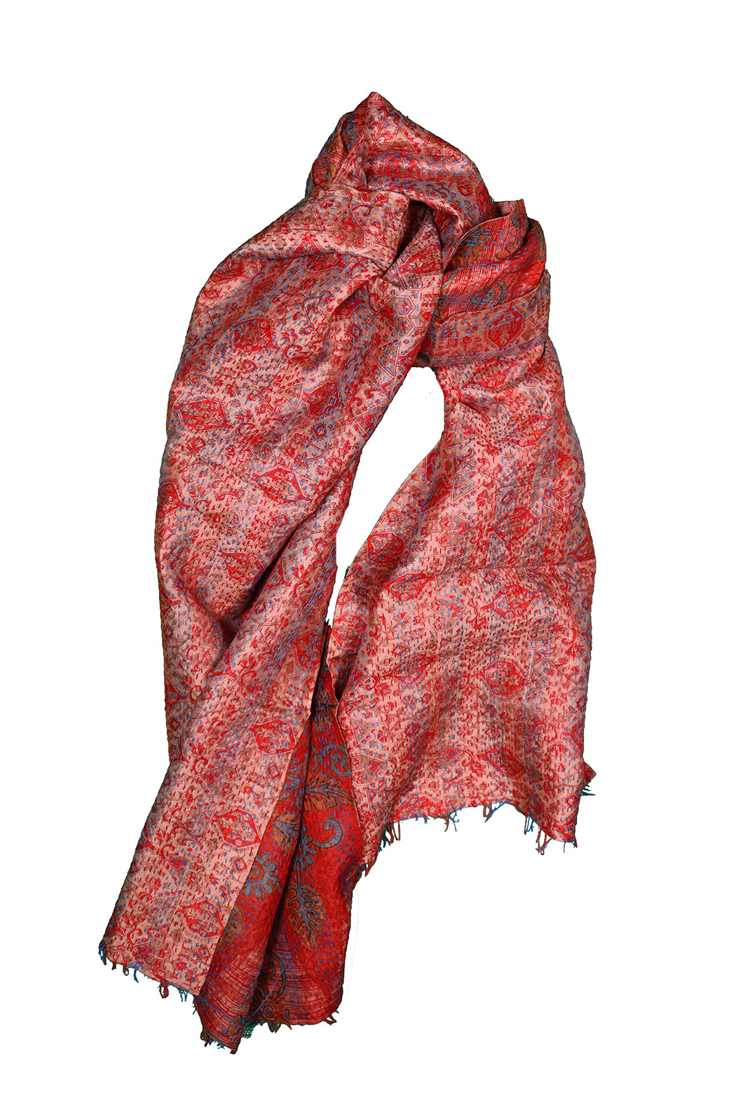 Sari kantha silk scarf 40*190 cm