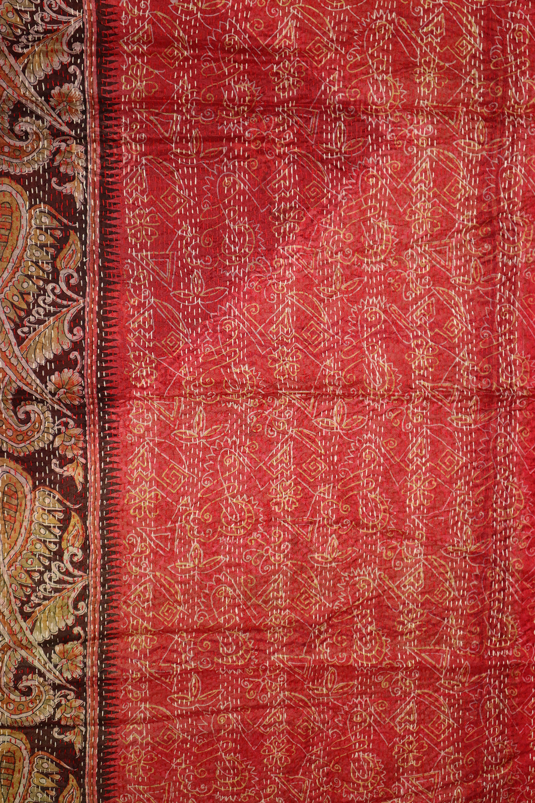Sari kantha silk scarf 40*190 cm