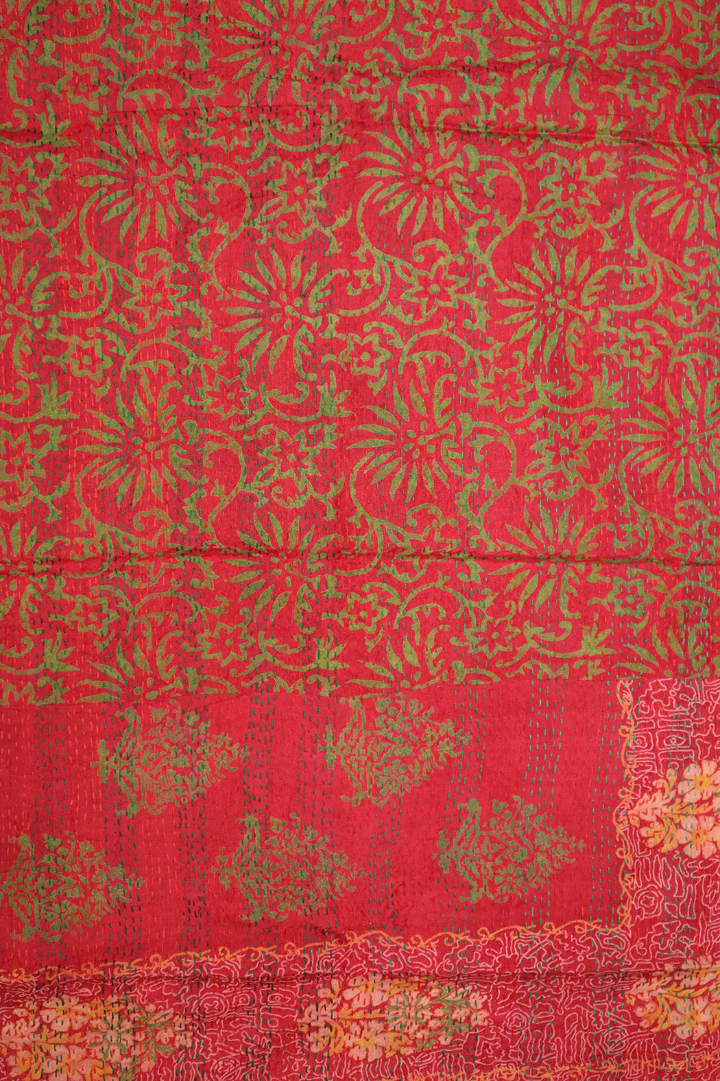 Sari kantha silk scarf 40*190 cm