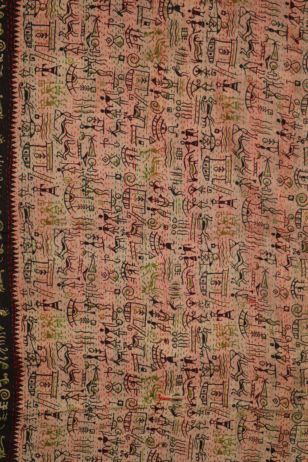Sari kantha silk scarf 40*190 cm