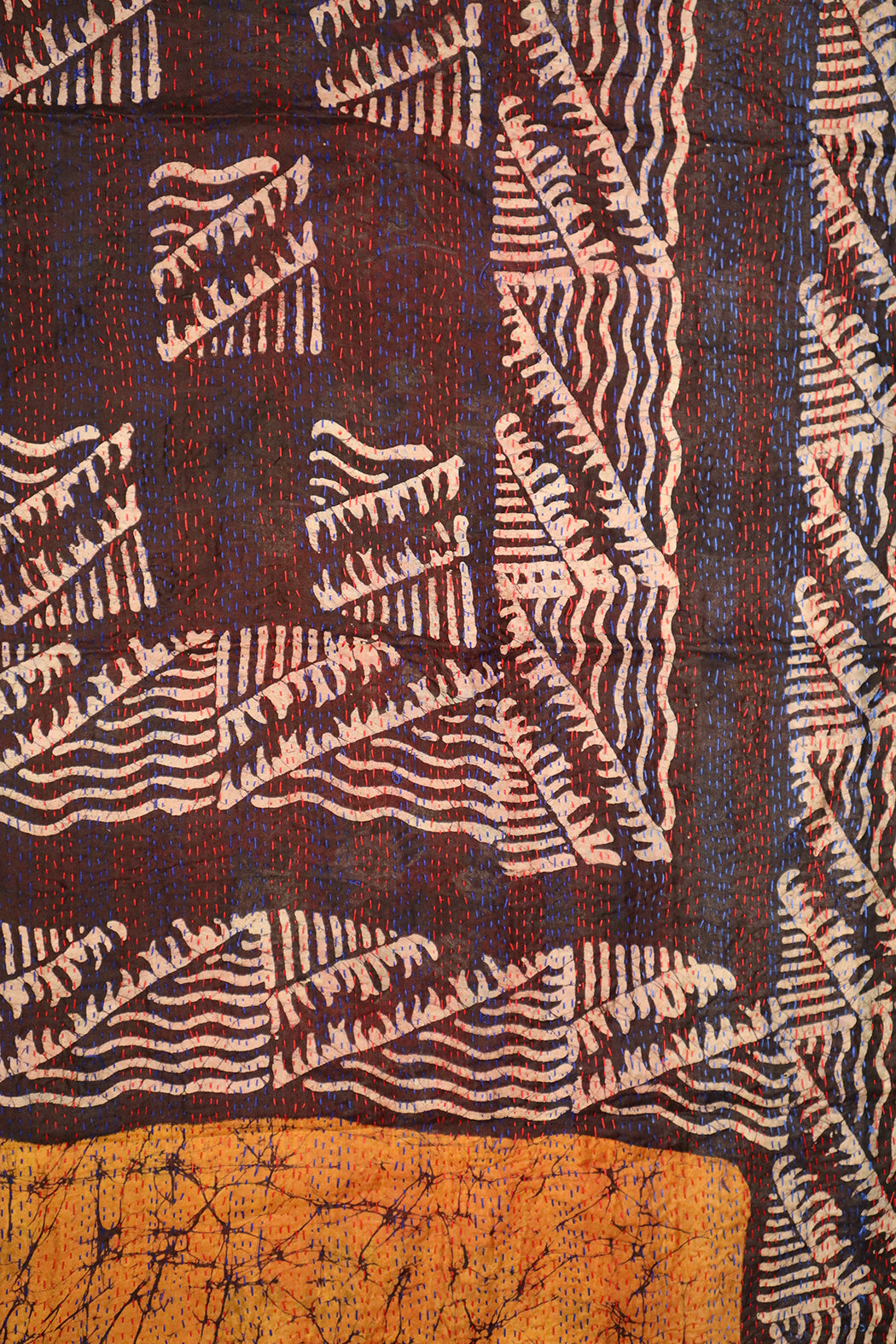 Sari kantha silk scarf 40*190 cm