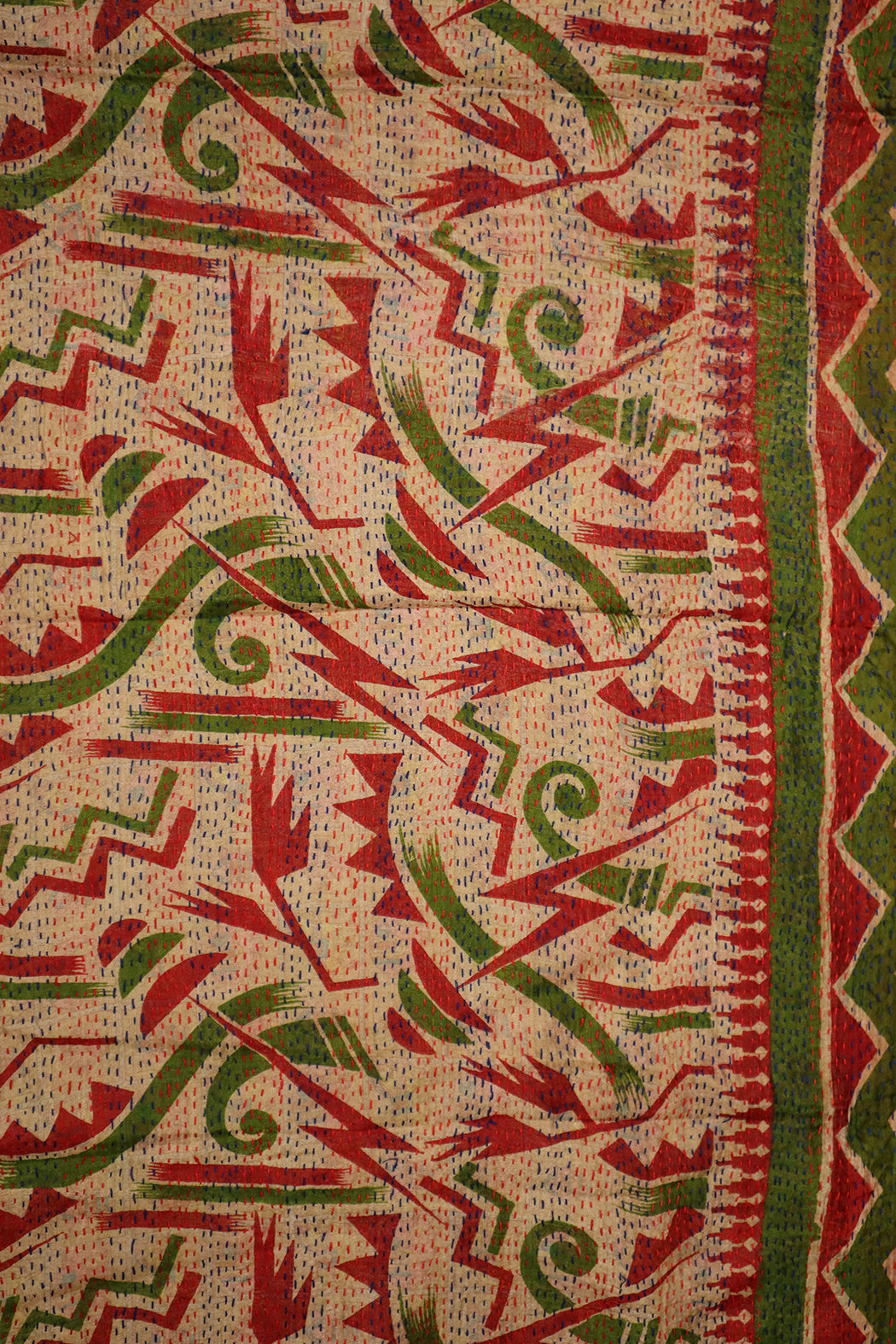 Sari kantha silk scarf 40*190 cm