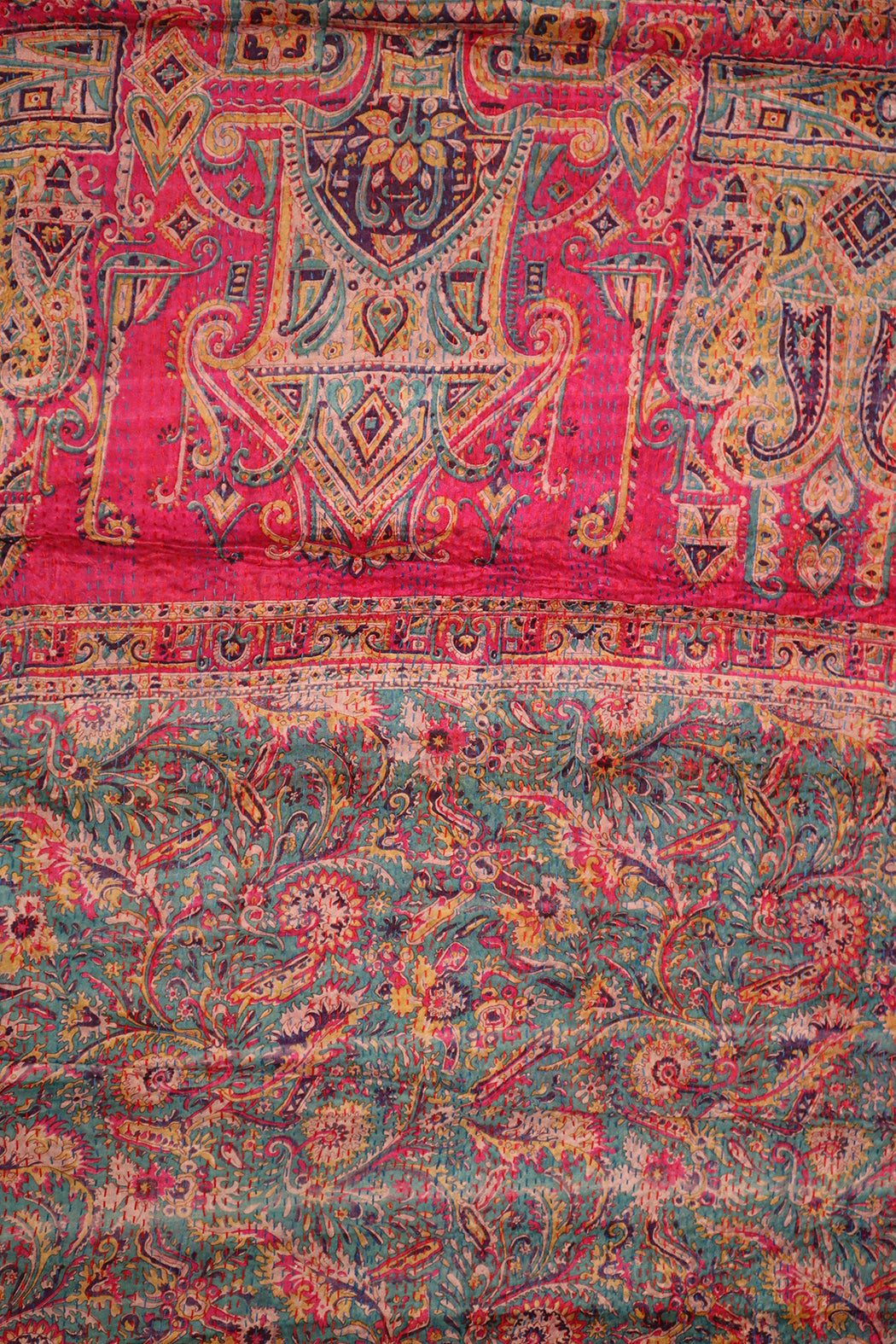 Sari kantha silk scarf 40*190 cm