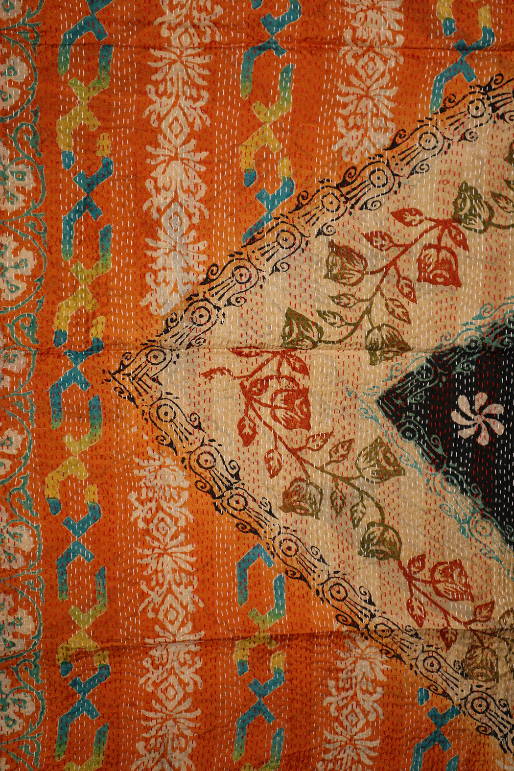 Sari kantha silk scarf 40*190 cm