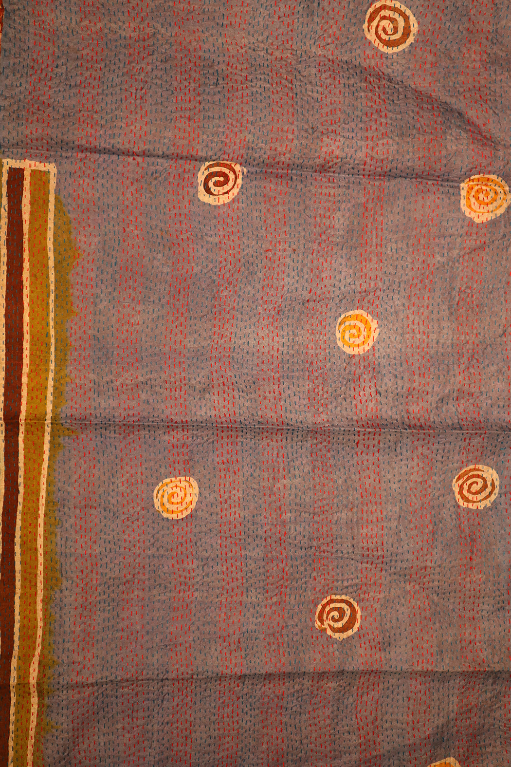 Sari kantha silk scarf 40*190 cm