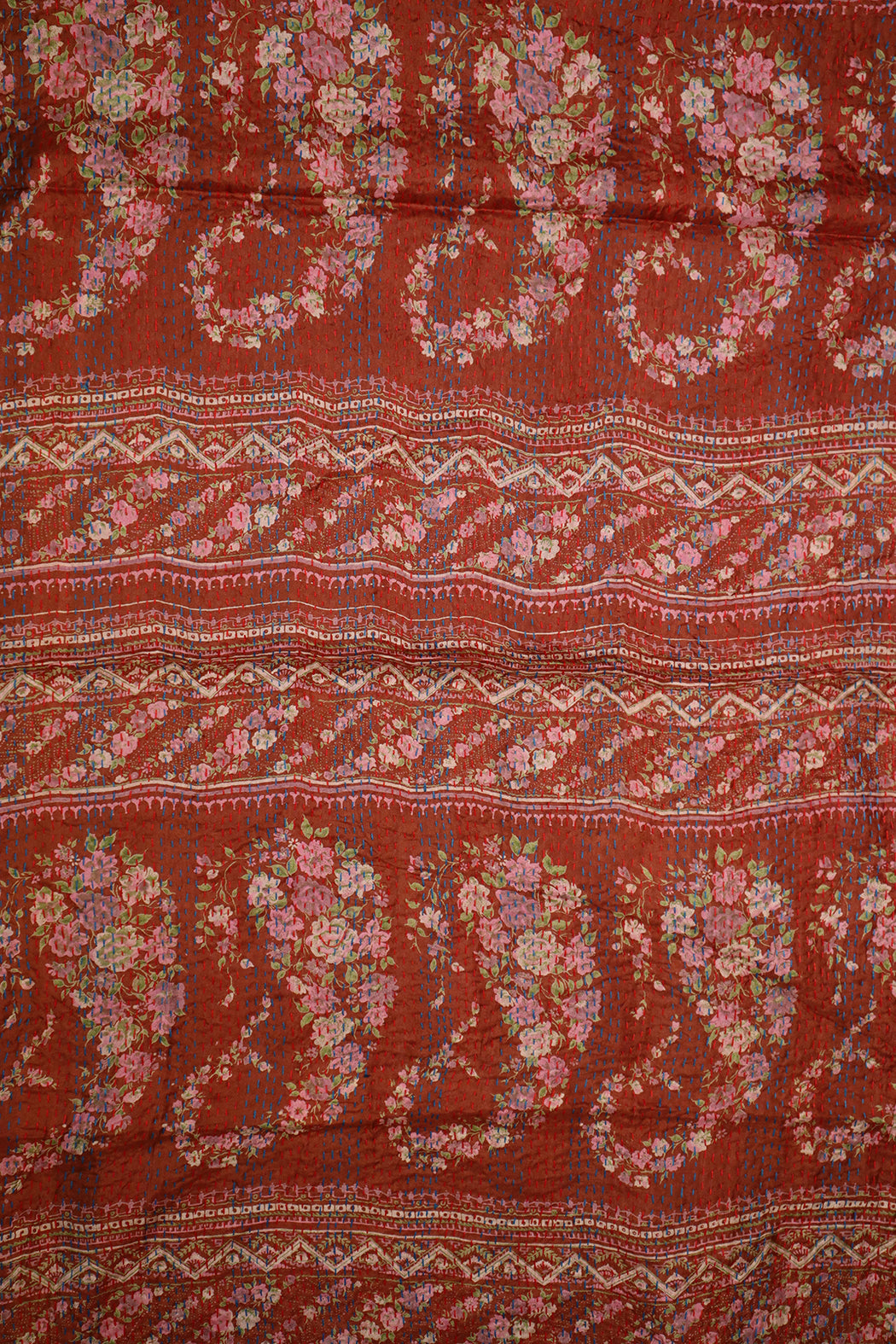 Sari kantha silk scarf 40*190 cm