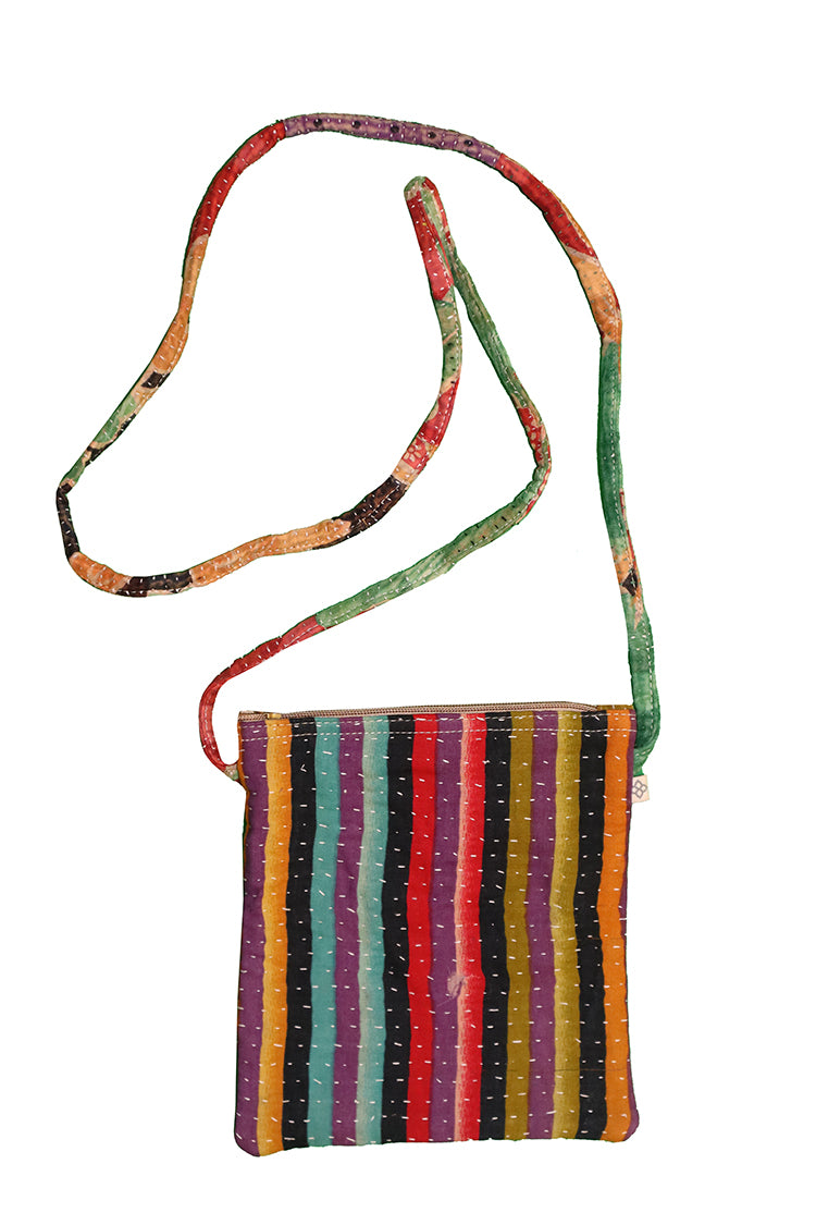 Kantha skråtaske 21*19 cm