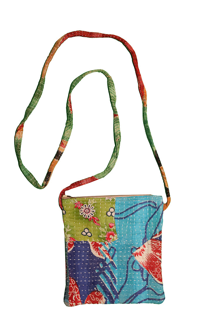 Kantha skråtaske 21*19 cm