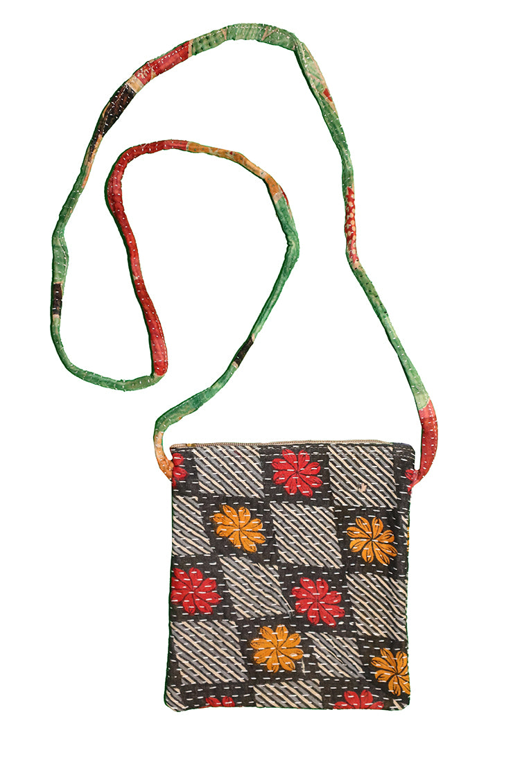 Kantha skråtaske 21*19 cm