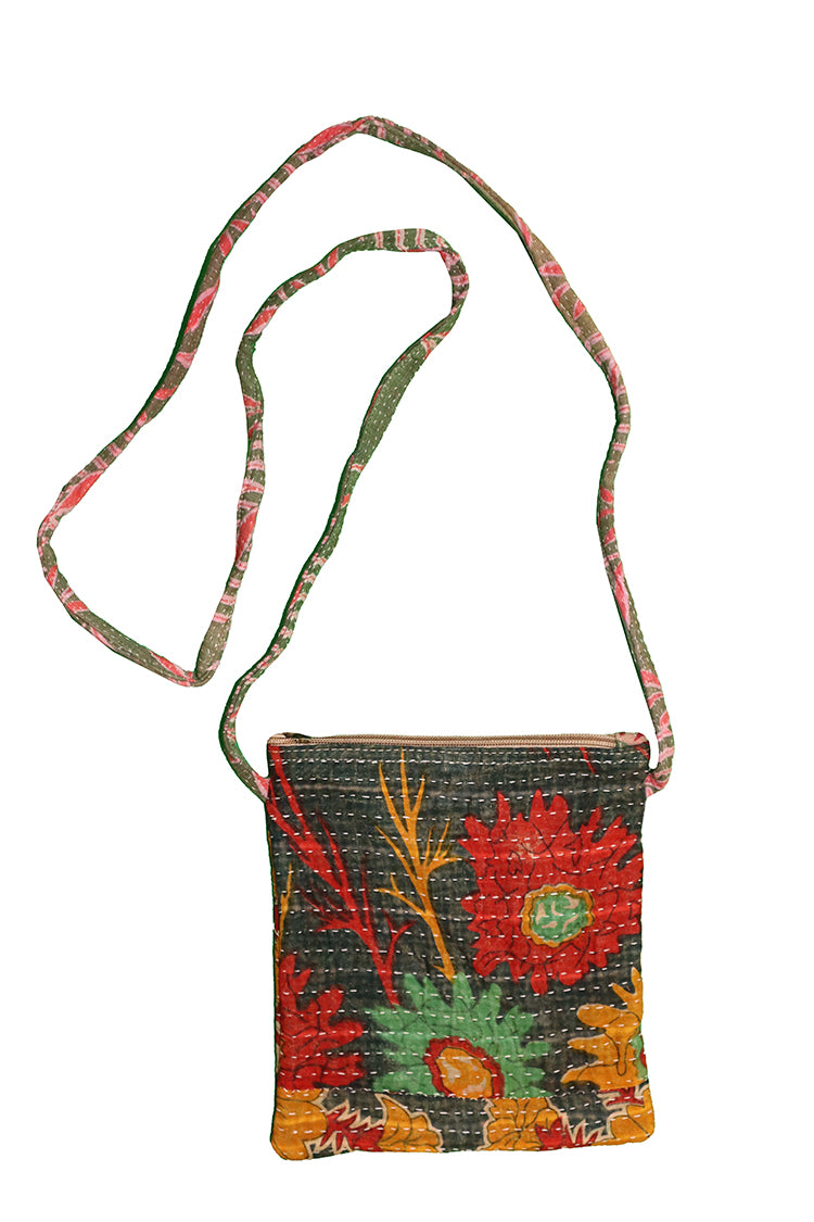 Kantha skråtaske 21*19 cm