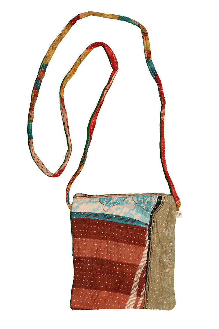 Kantha skråtaske 21*19 cm