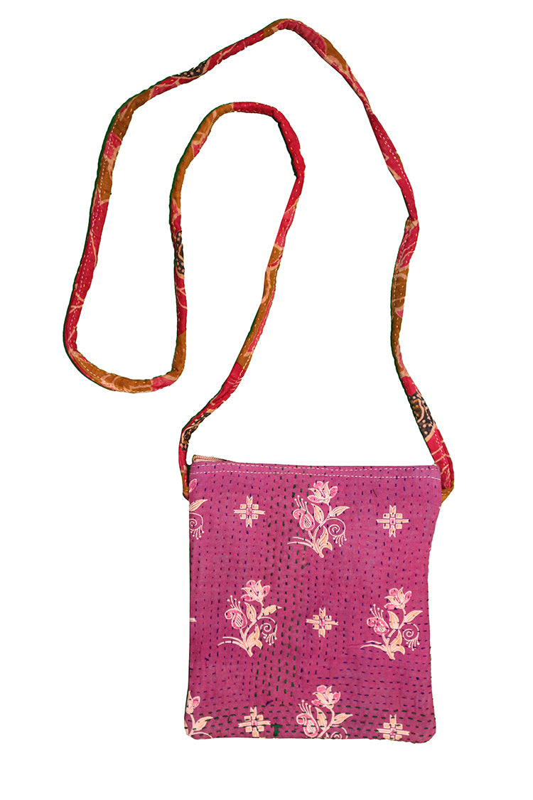 Kantha skråtaske 21*19 cm