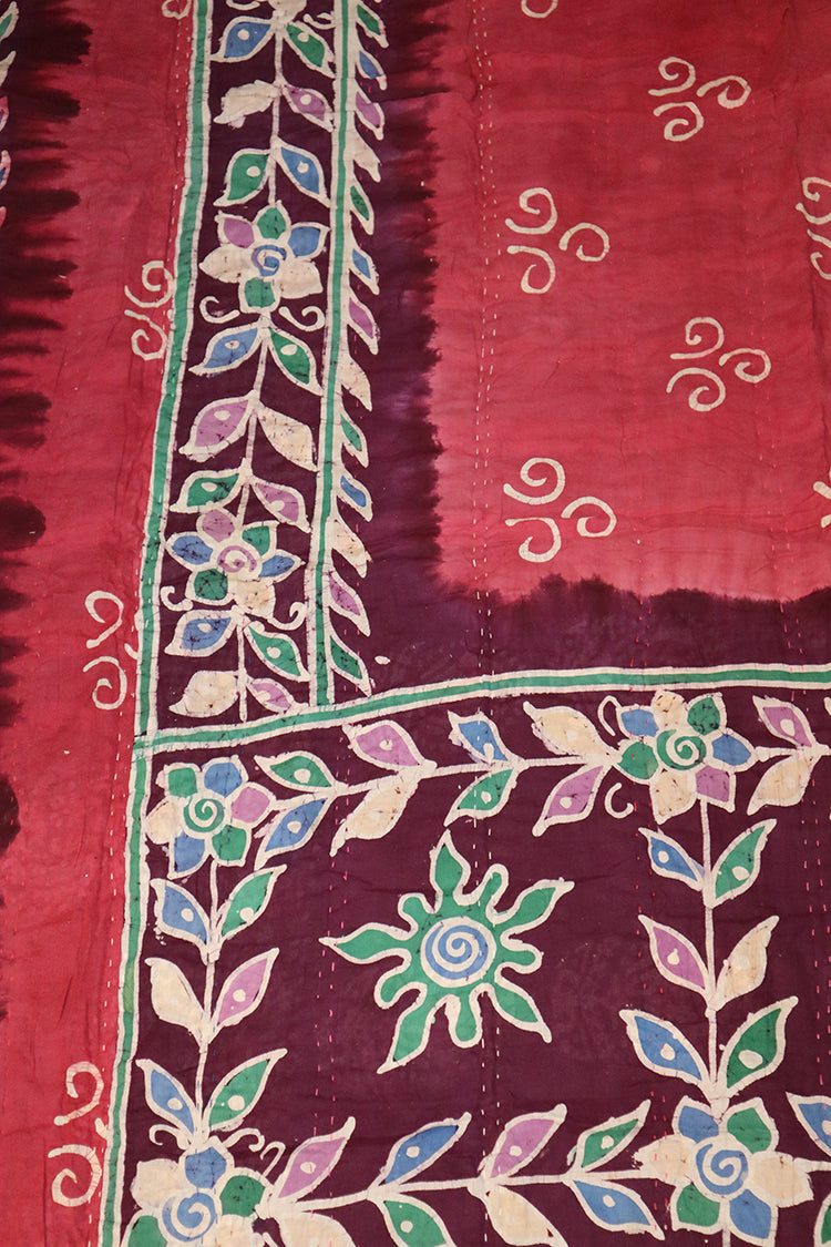 Vintage sari quilt , bomuld 140x200 cm