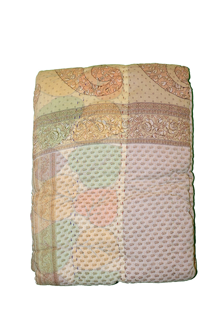 Vintage sari quilt , bomuld 140x200 cm