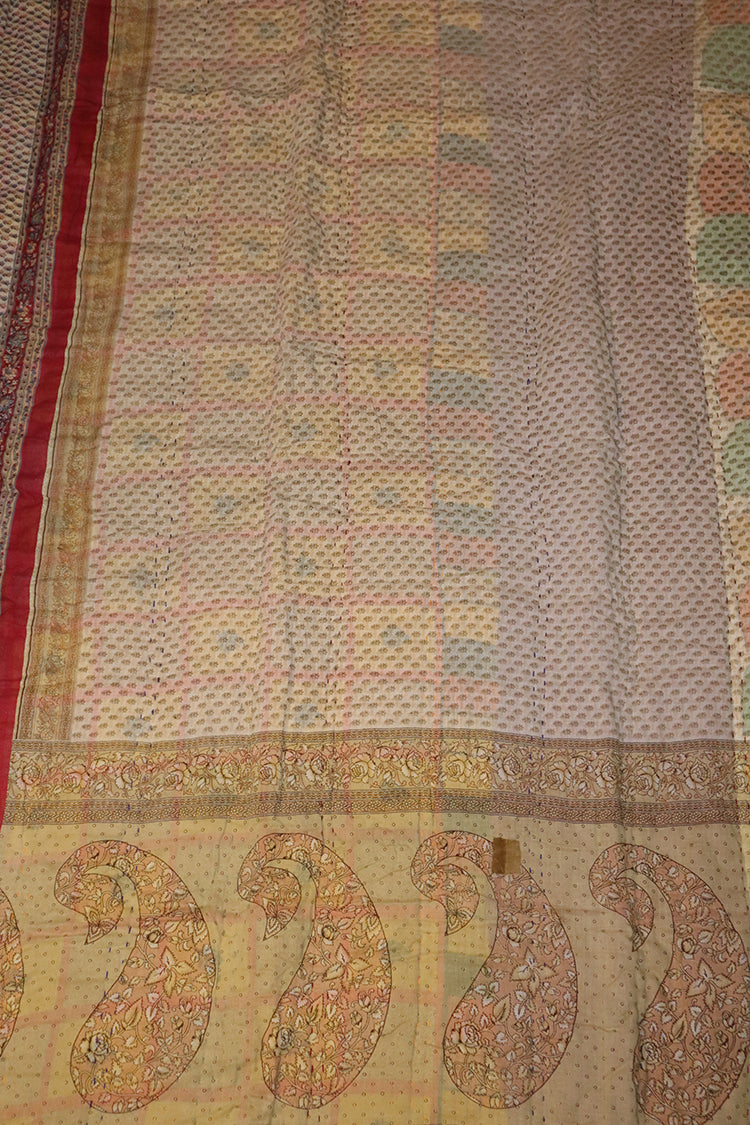 Vintage sari quilt , bomuld 140x200 cm