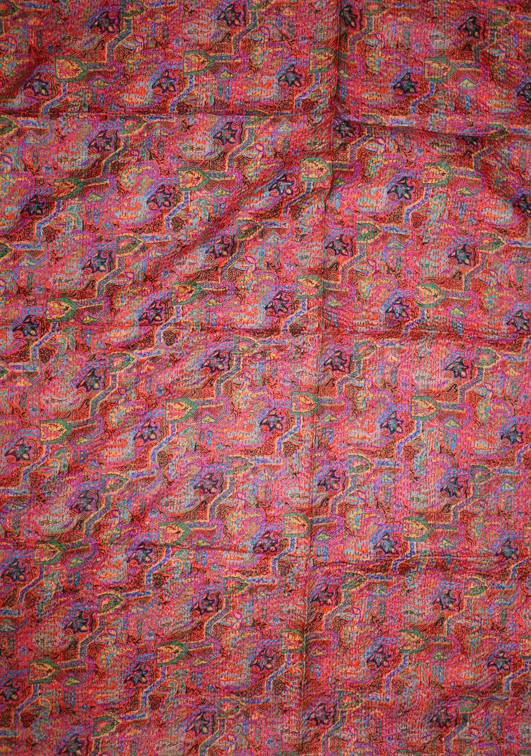 Sari kantha silk scarf 85*190 cm