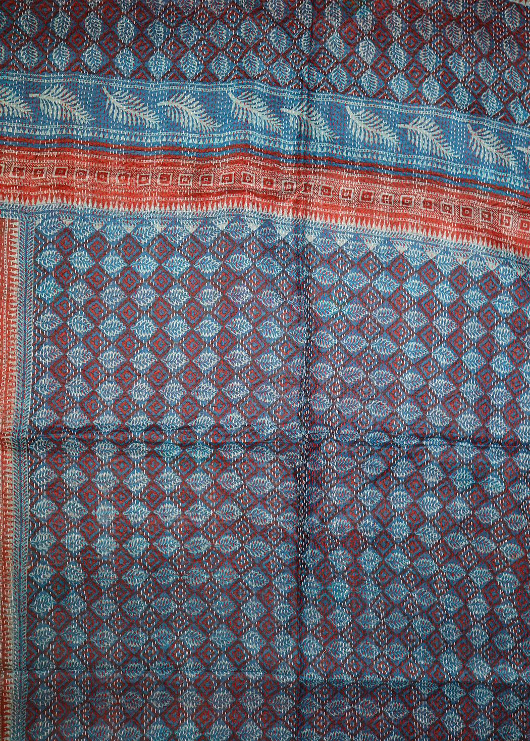 Sari kantha silk scarf 85*190 cm