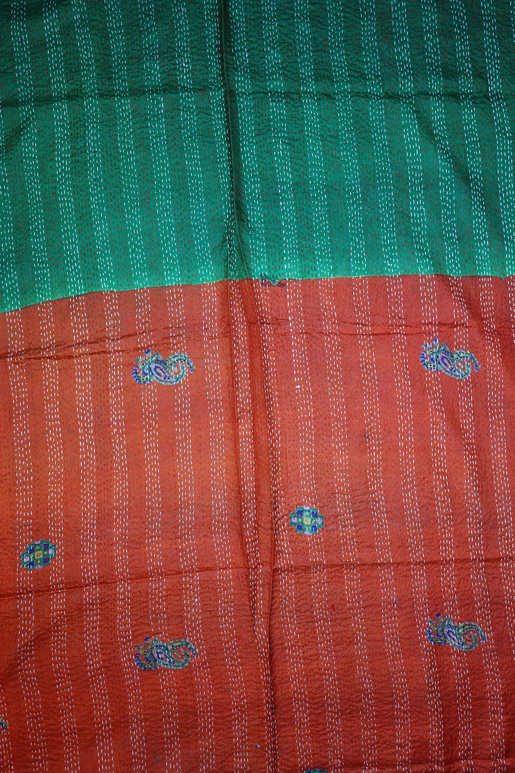 Sari kantha silk scarf 85*190 cm