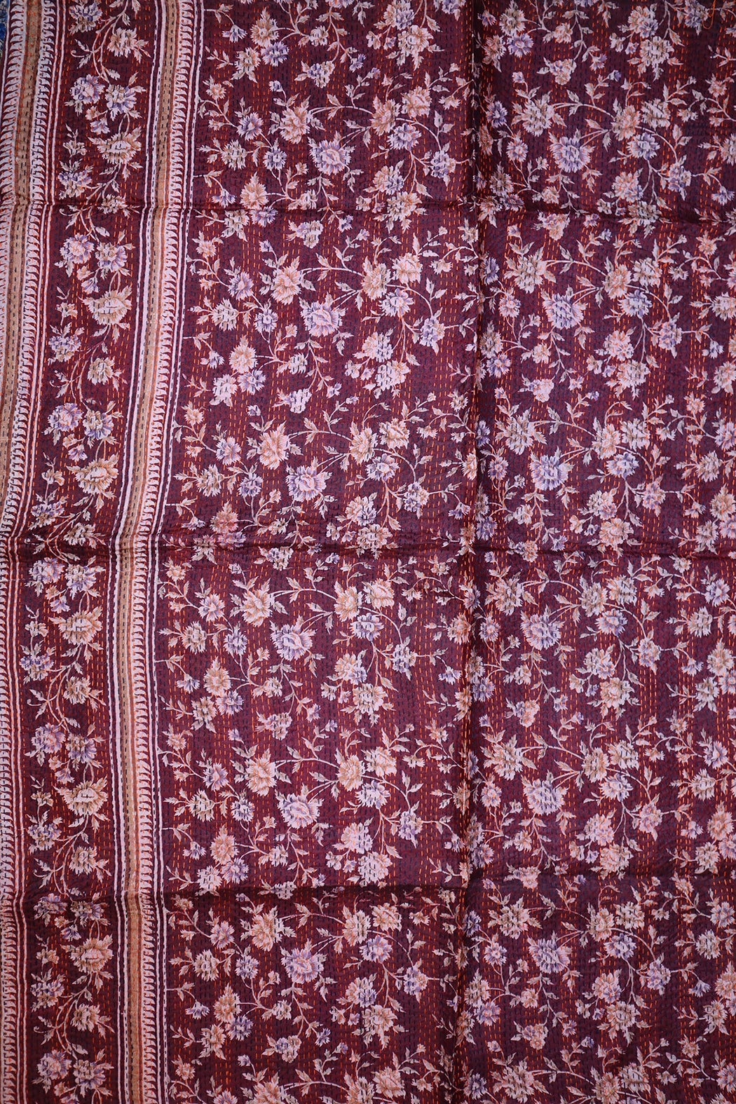 Sari kantha silk scarf 85*190 cm