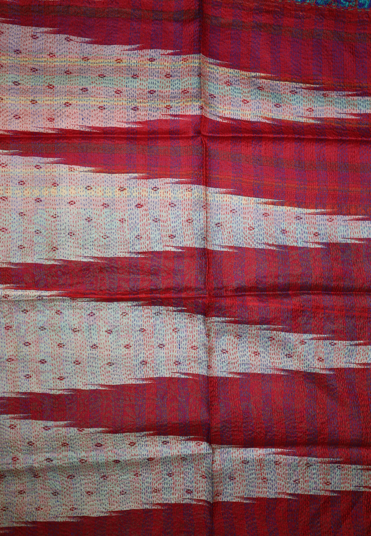 Kantha silketørklæde – Recycled Vintage Sari | 85x190 cm | MASALA
