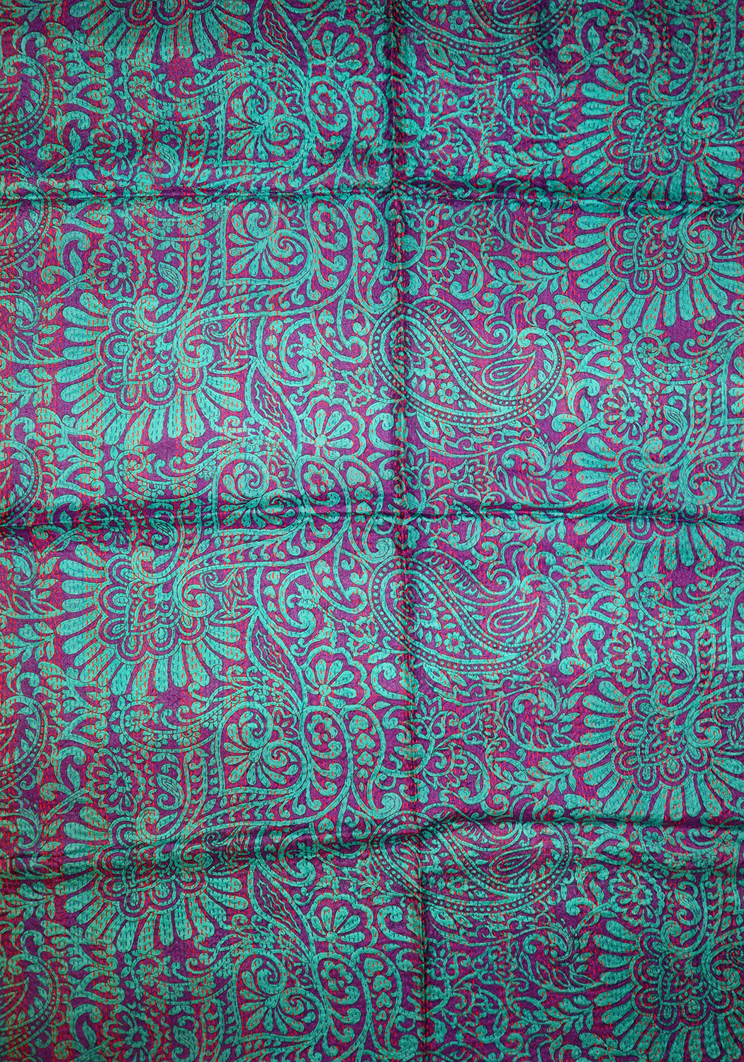 Kantha silketørklæde – Recycled Vintage Sari | 85x190 cm | MASALA